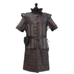 The LARP & Cosplay Costume Brown Leather Armor Chainmail with Padded Pambeson